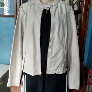 Women's XL Guess beige faux leather jacket